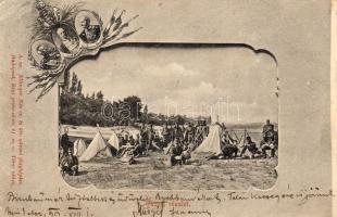 Tábor, Fejérváry Géza, Gromon Dezső, József főherceg; Ellinger Ede felvétele / Hungarian military camp (EK)