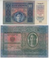 1912. 100K + 1915. 10K mindkettő csehszlovák bélyeggel és bélyegzéssel T:III
Adamo K28Be, K11Be