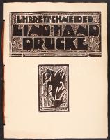 L.H. Bretschneider: Lino hand drucke. 7 db lino, papír, jelzett, 6×7-15×13 cm, mappában