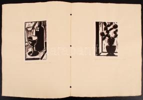 L.H. Bretschneider: Lino hand drucke. 7 db lino, papír, jelzett, 6×7-15×13 cm, mappában