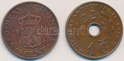 Holland Kelet-India 1920-1938. 1c (2x) T:2,2- Netherlands East Indies 1920-1938. 1 Cents (2x) C:XF,VF