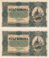 1920. 20K (2x) sorszámkövető T:II- Adamo K21