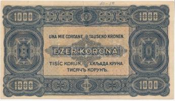 1923. 1000K T.W. nyomdahely jelöléssel és "8 FILLÉR - NYOLC FILLÉR" felülnyomással T:III s...