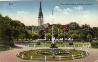 Igló, Római katolikus templom, sétatér / Roman catholic church, promenade, Divald és Monostory (fa)