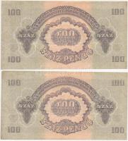 1944. 100P "Vöröhadsereg Parancsnoksága" (2x) sorszámkövető T:II (hajtatlan) Adamo P47h
