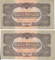 1944. 100P "Vöröhadsereg Parancsnoksága" (2x) sorszámkövető T:II (hajtatlan)
Adamo P47h