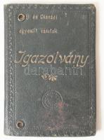 1919 Az Arad-Csanádi helyi érdekű vasutak fényképes utazási igazolványa