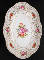 Hollóházi tálka készlet, kézzel festett, jelzett, hibátlan, 19×27,5 cm, d:13 cm