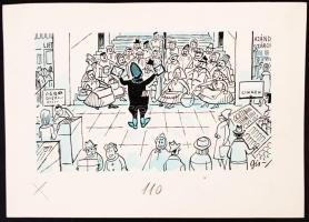 Szegő Gizi (1902-1985): Jól szervezett TSz. Vegyes technika, papír, jelzett, 21x15 cm