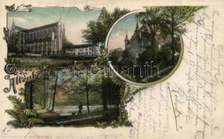 Odenthal-Altenberg, dome, forest park, castle, floral, litho (Rb)