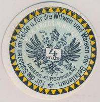 Ausztria '1914. 4h "Honvédelmi Minisztérium Hadsegélyező Hivatala" T:I Austria ~1914. 4 Heller "K.u.K. Kriegs-Ministerium Kriegs-Fürsorgeamt" C:UNC