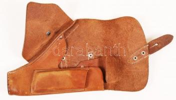 Bőr pisztolytáska, jó állapotban, 19×15 cm