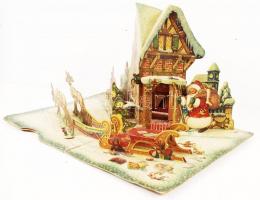 3D-s kihajthatós karácsonyi hangulatkép, 45x32x30 cm