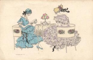 Ladies drinking tea, M.M. Nr. 1188. s: Mela Koehler (EB)