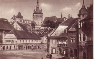 Segesvár, Schässburg; Fő tér, óratorony / main square, clock tower (fl)