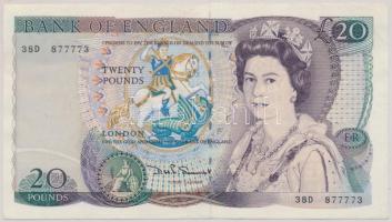 Nagy-Britannia 1981-1984. 20Ł szign.:D.H.F.Somerset T:II- (hajtatlan) Great Britain 1981-1984. 20 Pounds sign.:D.H.F.Somerset C:VF (unfolded)