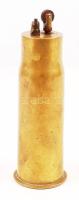 Töltény hüvelyből készült öngyújtó, réz, fém, m:16 cm