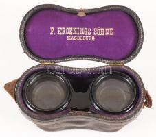 Jelzett színházi látcső, tokkal, 8×12 cm