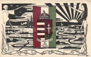 Fiumei Főgimnázium VI. osztály Deák falvára, Art Nouveau, Studentika s: Kucich (small tear)