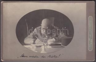 cca 1910 Ferenc József (1848-1916), keményhátú fotó, feliratozott, Artur Floeck fotó, 10x17 cm /
cca...