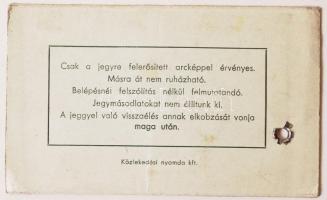 1941 Orvosi belépőjegy a Szent-Margitszigetre, fényképes igazolvány