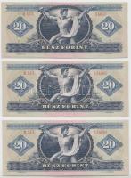 1969. 20Ft (3x) sorszámkövető T:I,I-
Adamo F15