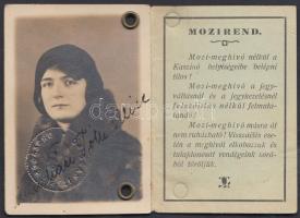 1943 Országos Tisztikaszinói Mozi-meghívó, fényképes igazolvány