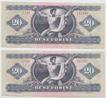 1980. 20Ft (2x) sorszámkövető T:II-
Adamo F17