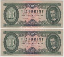 1949. 10Ft (2x) sorszámkövető T:I kis sarokkopás Adamo F3