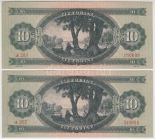 1949. 10Ft (2x) sorszámkövető T:I kis sarokkopás
Adamo F3