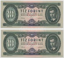 1962. 10Ft (2x) sorszámkövető T:I,I- (hajtatlan) Adamo F6