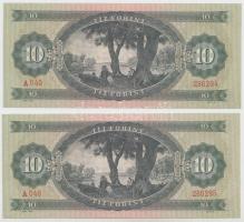 1962. 10Ft (2x) sorszámkövető T:I,I- (hajtatlan)
Adamo F6