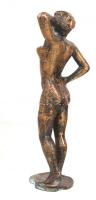 Női akt. Bronz, sérült, jelzett (H.B.), m:28 cm