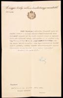 1912 Zichy János (1868-1944) vallás- és közoktatásügyi miniszter aláírása hivatalos levélen