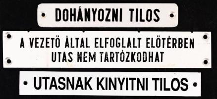 Vasúti figyelmeztető kis táblák, alumínium,  h:11-17 cm
