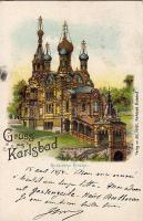 Karlsbad Russische Kirche Litho