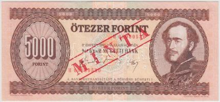 1990. 5000Ft "MINTA" perforációval és felülnyomással "H 00000530" sorszámmal T:I,I- Adamo 49M