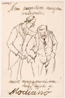 vitéz Pataky Ferenc (1897-): Modianó. Reklám terv. Tus, papír, jelzett, 24×16 cm.