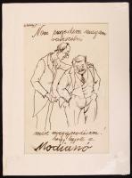 vitéz Pataky Ferenc (1897-): Modianó. Reklám terv. Tus, papír, jelzett, 24×16 cm