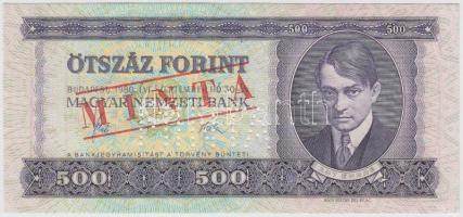 1980. 500Ft "MINTA" felülnyomással és perforációval "E 000 - 000005" sorszámmal T:I enyhe sarokkopás Adamo F42Ma