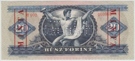 1969. 20Ft "MINTA" felülnyomással és perforációval "C000 - 000965" sorszámmal T:...