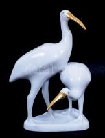 Hollóházi madár pár, kézzel festett, jelzett, hibátlan, m:18 cm