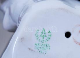 Hollóházi ülő akt, kézzel festett, jelzett, hibátlan, h:18 cm , m:12 cm