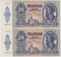 1941. 20P (2x) sorszámkövető T:I kis sarokkopás Adamo P12
