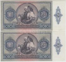 1941. 20P (2x) sorszámkövető T:I kis sarokkopás
Adamo P12