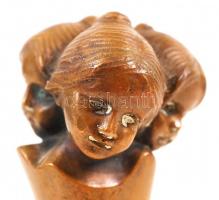 Szecessziós pecsétnyomó, réz, m:10 cm