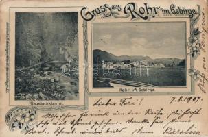 Rohr im Gebirge, Klausbachklamm / gorge, Art Nouveau (fl)