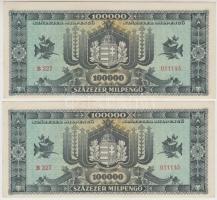 1946. 100.000MP (2x) sorszámkövető T:I kis sarokkopás, I- hajtatlan, szamárfül
Adamo P30