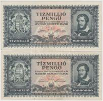 1945. 10.000.000P (2x) sorszámkövető T:II-,III Adamo P26