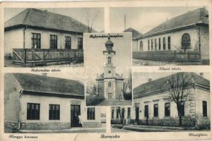 Baracska, Református templom és iskola, községháza, Hangya kocsma (fa)